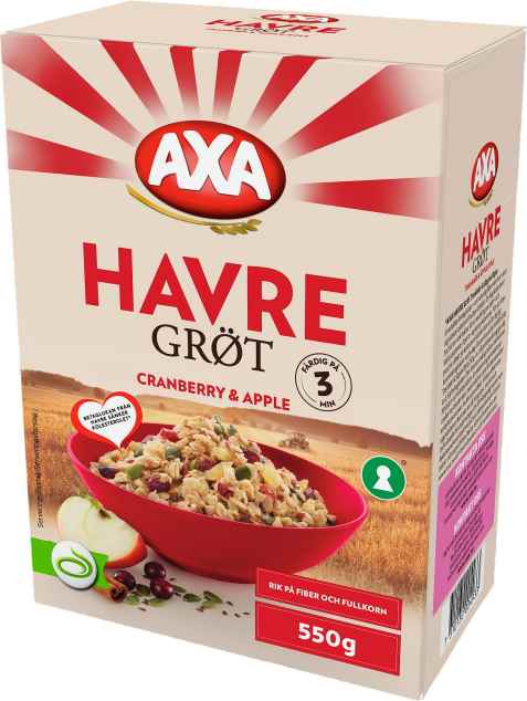 Bilde av Axa Havregrøt Tranebær & Eple. Bilde av Axa Havregrøt Tranebær & Eple.