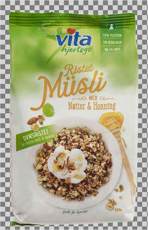 Bilde av Vita hjertego ristet musli med nøtter og honning. Bilde av Vita hjertego ristet musli med nøtter og honning.
