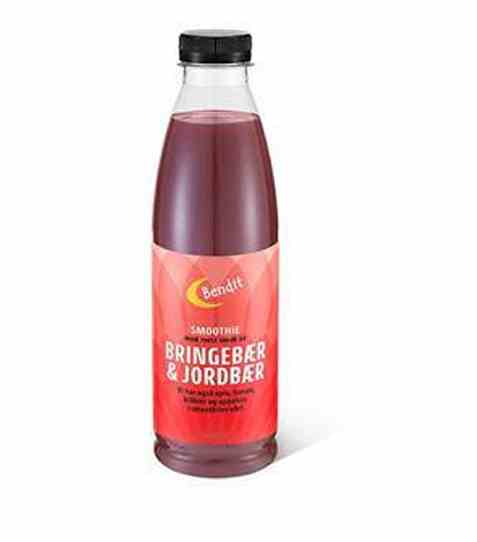 Bilde av Bendit bringebær og jordbær smoothie 750 ml.
