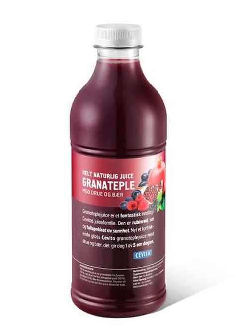 Bilde av Cevita helt naturlig granateple med drue og bær. Bilde av Cevita helt naturlig granateple med drue og bær.