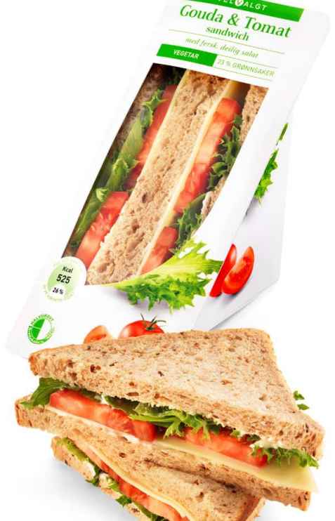 Bilde av Bama VelValgt sandwich med gouda og tomat.