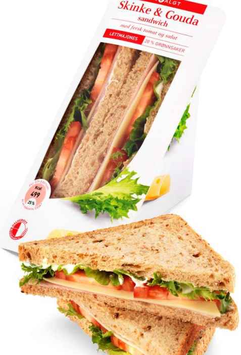 Bilde av Bama VelValgt sandwich med skinke og gouda. Bilde av Bama VelValgt sandwich med skinke og gouda.