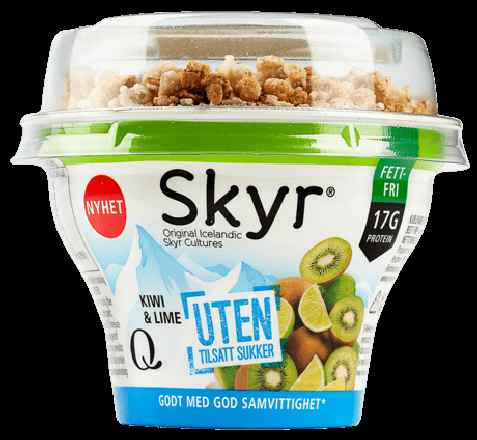 Bilde av Q skyr kiwi og lime. Bilde av Q skyr kiwi og lime.