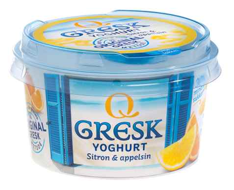 Bilde av Q gresk yoghurt sitron og appelsin. Bilde av Q gresk yoghurt sitron og appelsin.