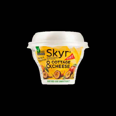 Bilde av Q skyr cottage cheese mango og pasjonsfrukt. Bilde av Q skyr cottage cheese mango og pasjonsfrukt.