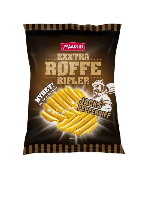 Bilde av Maarud Exxtra Røffe Rifler Jacks pepperbiff. Bilde av Maarud Exxtra Røffe Rifler Jacks pepperbiff.