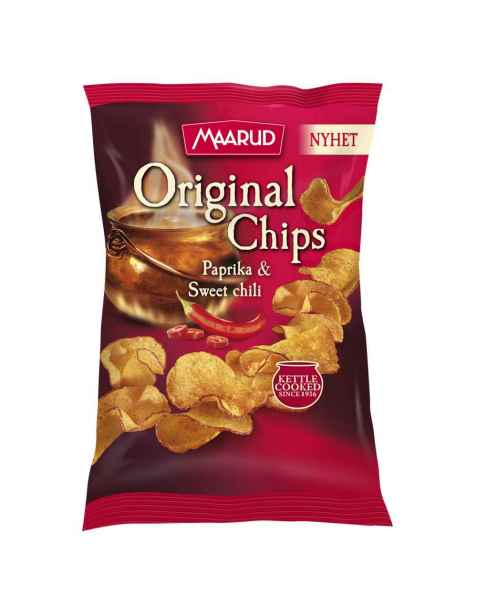 Bilde av Maarud original chips paprika og sweet chili. Bilde av Maarud original chips paprika og sweet chili.