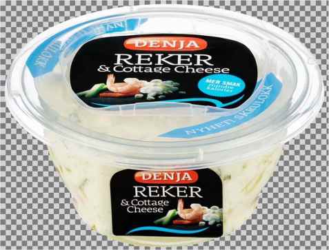 Bilde av Denja reker i cottage cheese.