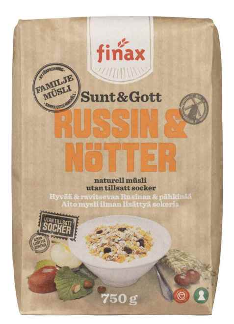 Bilde av Finax sunt og gott russin og nøtter.