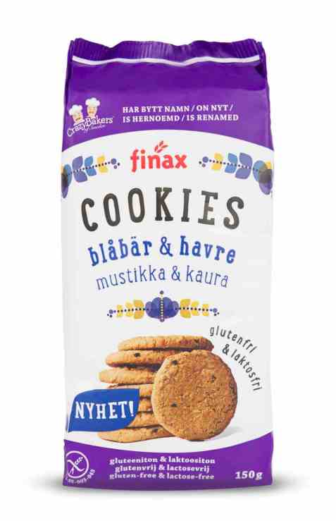 Bilde av Finax glutenfri blåbær og havre cookies. Bilde av Finax glutenfri blåbær og havre cookies.