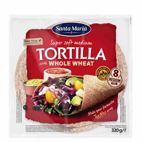 Bilde av Santa Maria tortilla whole wheat medium. Bilde av Santa Maria tortilla whole wheat medium.