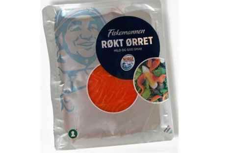 Bilde av Fiskemannen røkt ørret i skiver. Bilde av Fiskemannen røkt ørret i skiver.