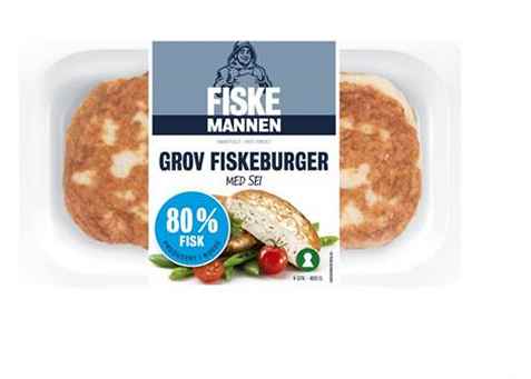 Bilde av Fiskemannen fiskeburger med 80 prosent sei. Bilde av Fiskemannen fiskeburger med 80 prosent sei.