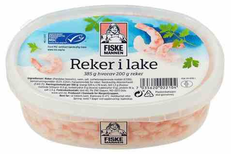 Bilde av Fiskemannen Reker i lake. Bilde av Fiskemannen Reker i lake.