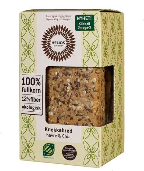 Bilde av Helios Knekkebrød med havre og chia. Bilde av Helios Knekkebrød med havre og chia.