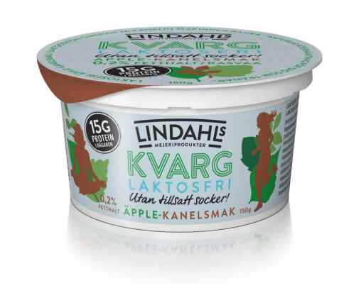 Bilde av Lindahls laktosefri kvarg med eple og kanelsmak. Bilde av Lindahls laktosefri kvarg med eple og kanelsmak.