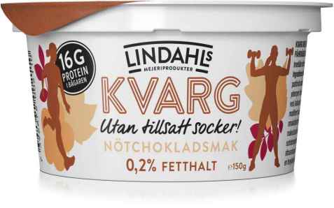 Bilde av Lindahls kvarg med nøttesjokoladesmak. Bilde av Lindahls kvarg med nøttesjokoladesmak.