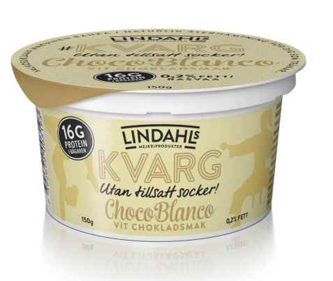 Bilde av Lindahls kvarg med hvit sjokoladesmak. Bilde av Lindahls kvarg med hvit sjokoladesmak.