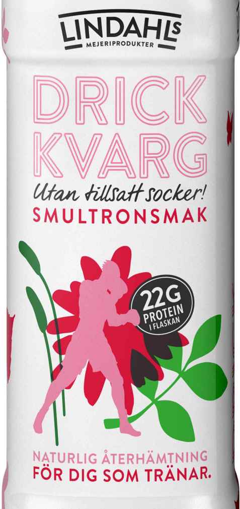 Bilde av Lindahls drickkvarg med smultronsmak. Bilde av Lindahls drickkvarg med smultronsmak.