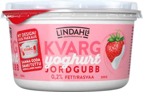 Bilde av Lindahls kvargyoghurt jordbær. Bilde av Lindahls kvargyoghurt jordbær.