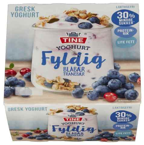 Bilde av Tine Yoghurt fyldig blåbær og tranebær.