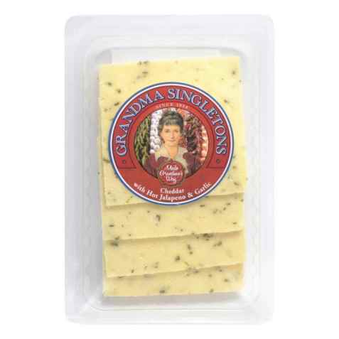 Bilde av Cheddar engelsk m/jalapeno og hvitløk skivet.