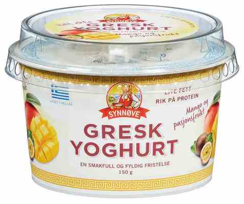 Bilde av Synnøve gresk yoghurt Mango og pasjonsfrukt. Bilde av Synnøve gresk yoghurt Mango og pasjonsfrukt.