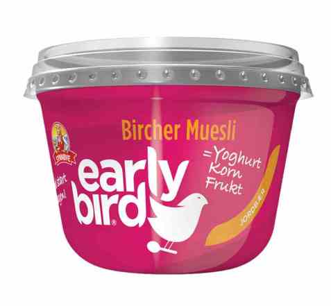 Bilde av Synnøve Early Bird Bircher Müsli med yoghurt, jordbær og havre.