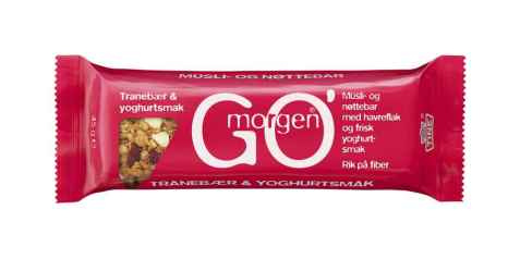 Bilde av Tine Go morgen Müsli- og nøttebar med tranebær og yoghurtsmak.