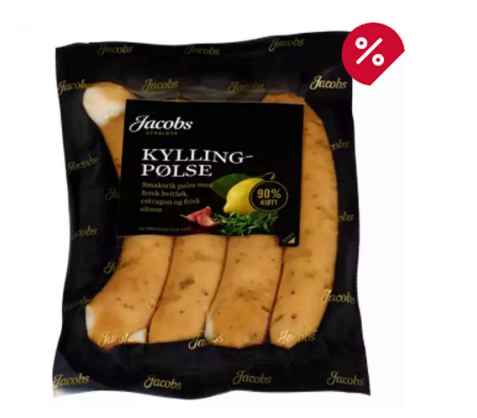 Bilde av Jacobs kyllingpølse. Bilde av Jacobs kyllingpølse.