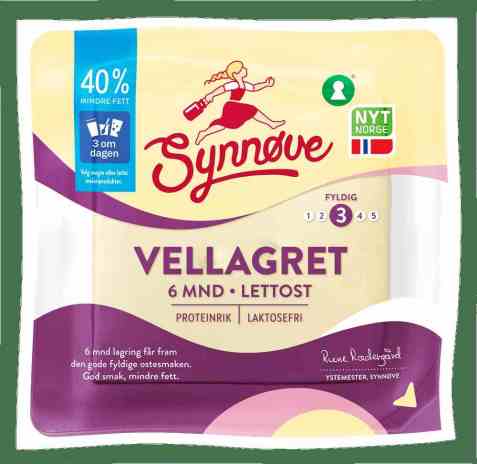 Bilde av Synnøve Vellagret Lettost. Bilde av Synnøve Vellagret Lettost.