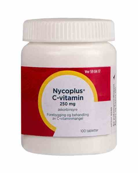 Bilde av Nycomed Nycoplus C-vitamin 250mg tabletter. Bilde av Nycomed Nycoplus C-vitamin 250mg tabletter.