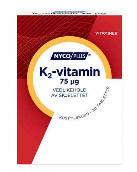 Bilde av Nycomed Nycoplus K2-vitamin tabletter 30stk. Bilde av Nycomed Nycoplus K2-vitamin tabletter 30stk.