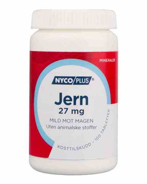 Bilde av Nycomed Nycoplus Jern 27mg tabletter 100stk. Bilde av Nycomed Nycoplus Jern 27mg tabletter 100stk.