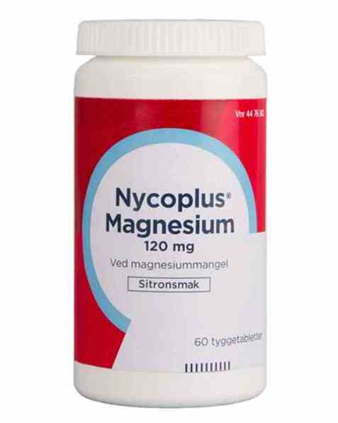 Bilde av Nycomed Nycoplus Magnesium 120mg tyggetabletter 60stk. Bilde av Nycomed Nycoplus Magnesium 120mg tyggetabletter 60stk.