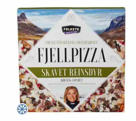 Bilde av Folkets fjellpizza med skavet reinsdyr. Bilde av Folkets fjellpizza med skavet reinsdyr.
