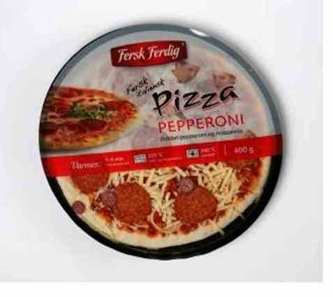 Bilde av Fersk og ferdig pizza pepperoni. Bilde av Fersk og ferdig pizza pepperoni.