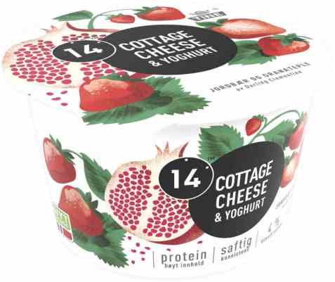 Bilde av Tine 14 Cottage Cheese og yoghurt jordbær/granateple. Bilde av Tine 14 Cottage Cheese og yoghurt jordbær/granateple.