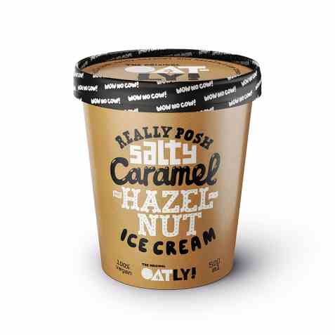 Bilde av Oatly salt karamell og hasselnøttis. Bilde av Oatly salt karamell og hasselnøttis.