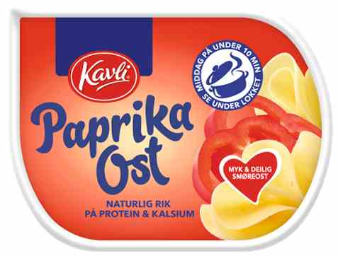 Bilde av Kavli PaprikaOst Beger. Bilde av Kavli PaprikaOst Beger.