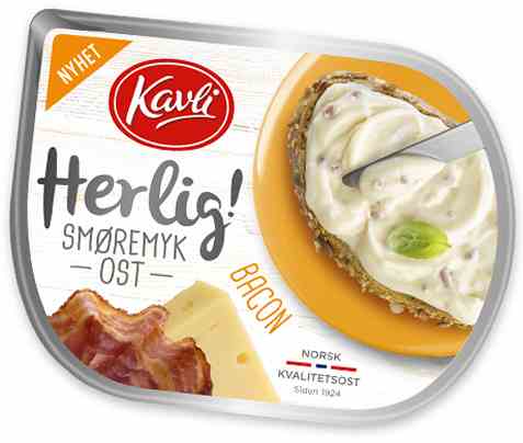Bilde av Kavli herlig bacon smøremyk ost. Bilde av Kavli herlig bacon smøremyk ost.