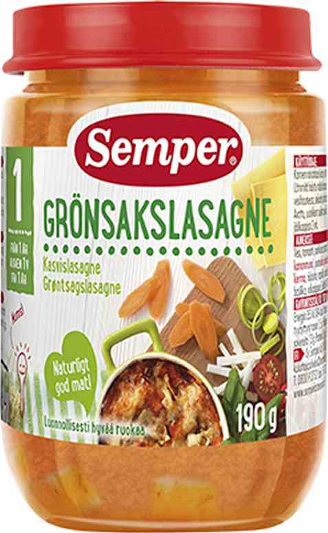 Bilde av Semper grønnsakslasagne. Bilde av Semper grønnsakslasagne.