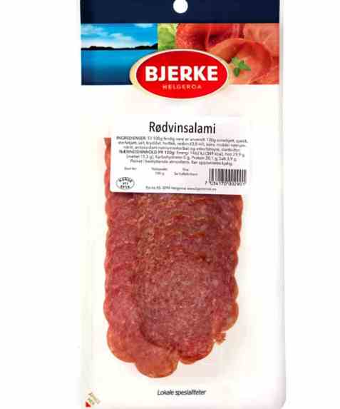 Bilde av Bjerke Rødvinsalami. Bilde av Bjerke Rødvinsalami.