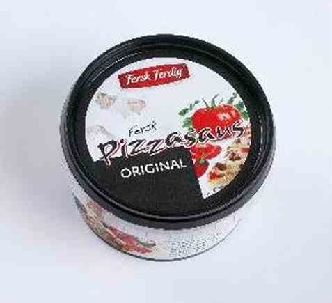 Bilde av Fersk og ferdig pizzasaus original. Bilde av Fersk og ferdig pizzasaus original.