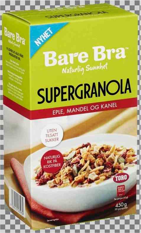 Bilde av BareBra Supergranola med eple, mandel og kanel.