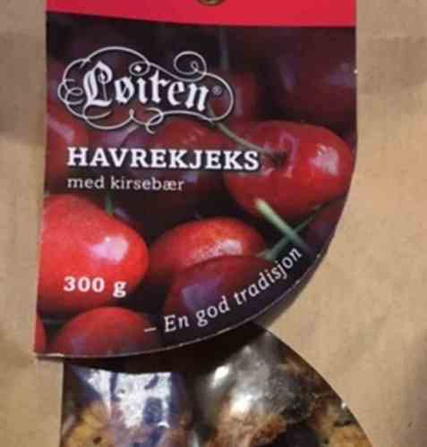 Bilde av Løiten Havrekjeks med kirsebær.