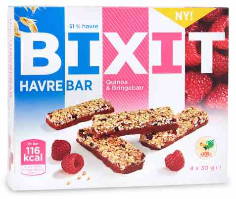 Bilde av Sætre bixit havrebar Bringebær og Quinoa. Bilde av Sætre bixit havrebar Bringebær og Quinoa.