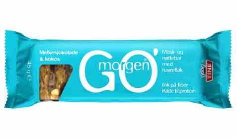 Bilde av Tine Go morgen Müsli- og nøttebar med melkesjokolade og kokos. Bilde av Tine Go morgen Müsli- og nøttebar med melkesjokolade og kokos.