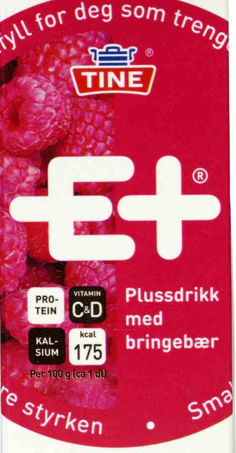 Bilde av Tine E+ drikk bringebær 0,5 liter. Bilde av Tine E+ drikk bringebær 0,5 liter.