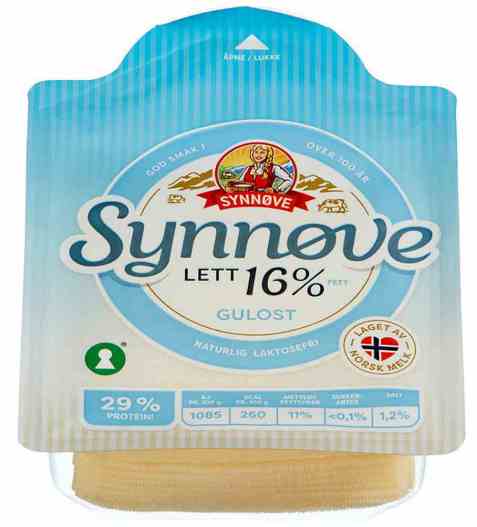Bilde av Synnøve Lett Gulost 16 prosent skivet. Bilde av Synnøve Lett Gulost 16 prosent skivet.